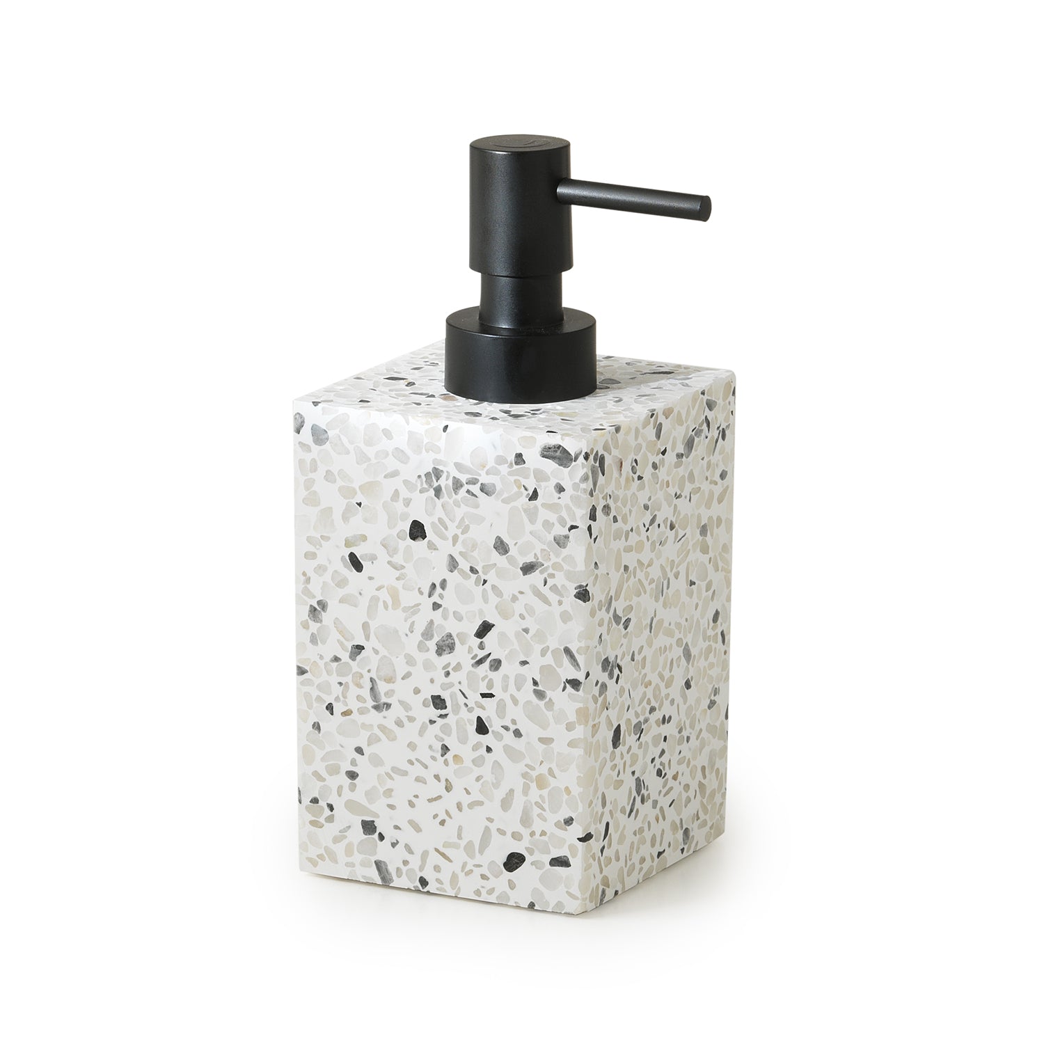 Dispenser sapone graniglia marmo bianco "Zoe"