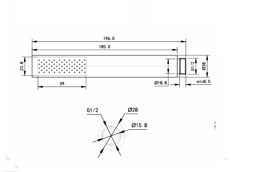 Kit doccia cromato modello "Round"