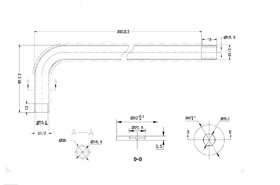 Kit doccia cromato modello "Round"