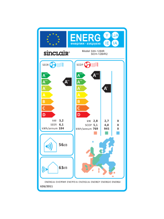 Condizionatore monosplit Sinclair serie Ray 12000 btu